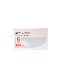 Accu-Fine Insulin Pen Needles 0.25Mm X 6Mm 100 Needle